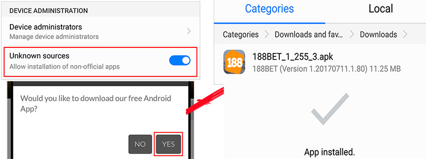 Tải app 188bet cho điện thoại Android